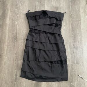 2B Bebe Strapless Tiered Ruffle Dress
